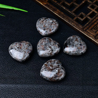 5 CM | Natural Crystal Flame Stone Yooperlite Heart Stone Palm Stone Ornament