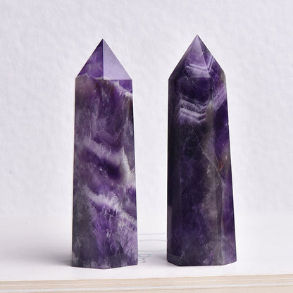 Natural Crystal Dreamy Amethyst Pillar Hexagonal Form Pillar Raw Crystal Pend