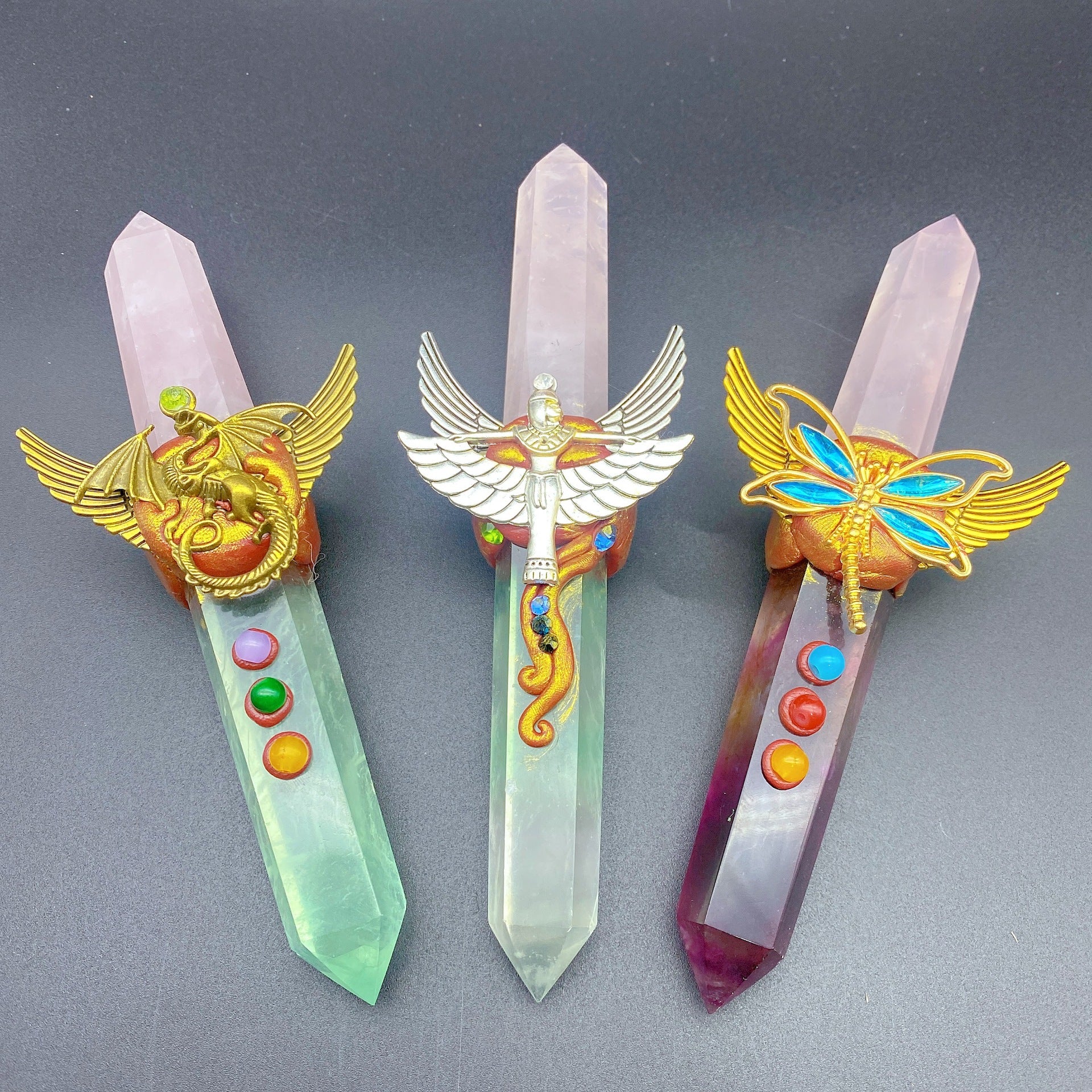 Random Crystal Type | Natural Crystal Magic Scepter Magic Wand Hand Carved Piece