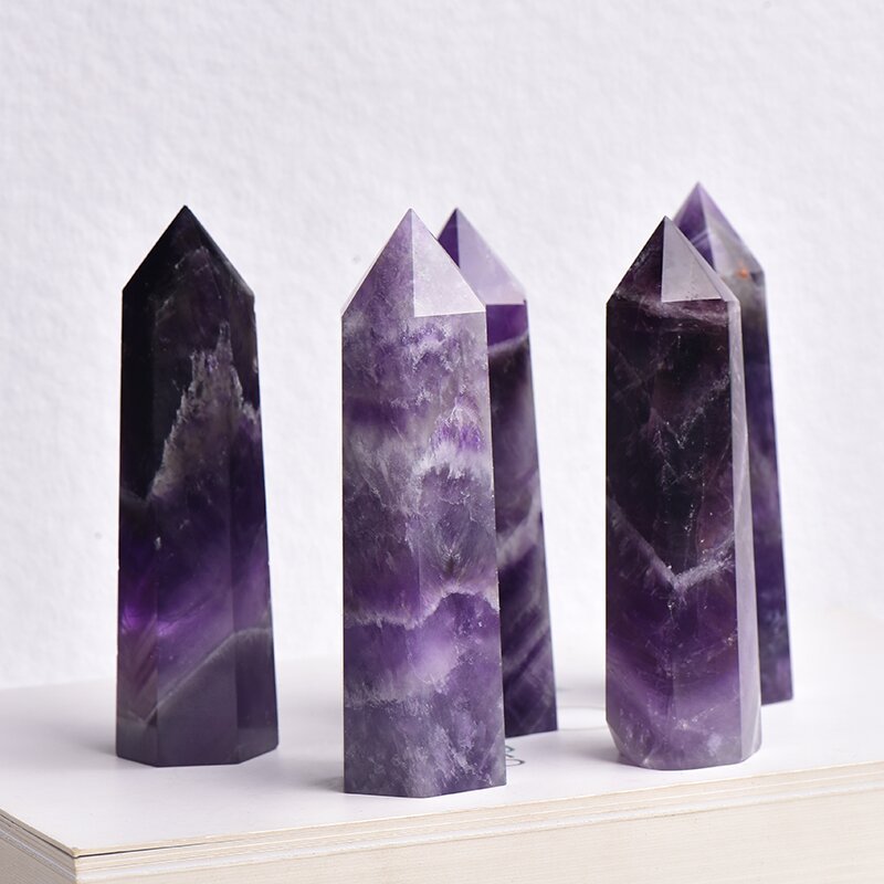 Natural Crystal Dreamy Amethyst Pillar Hexagonal Form Pillar Raw Crystal Pend