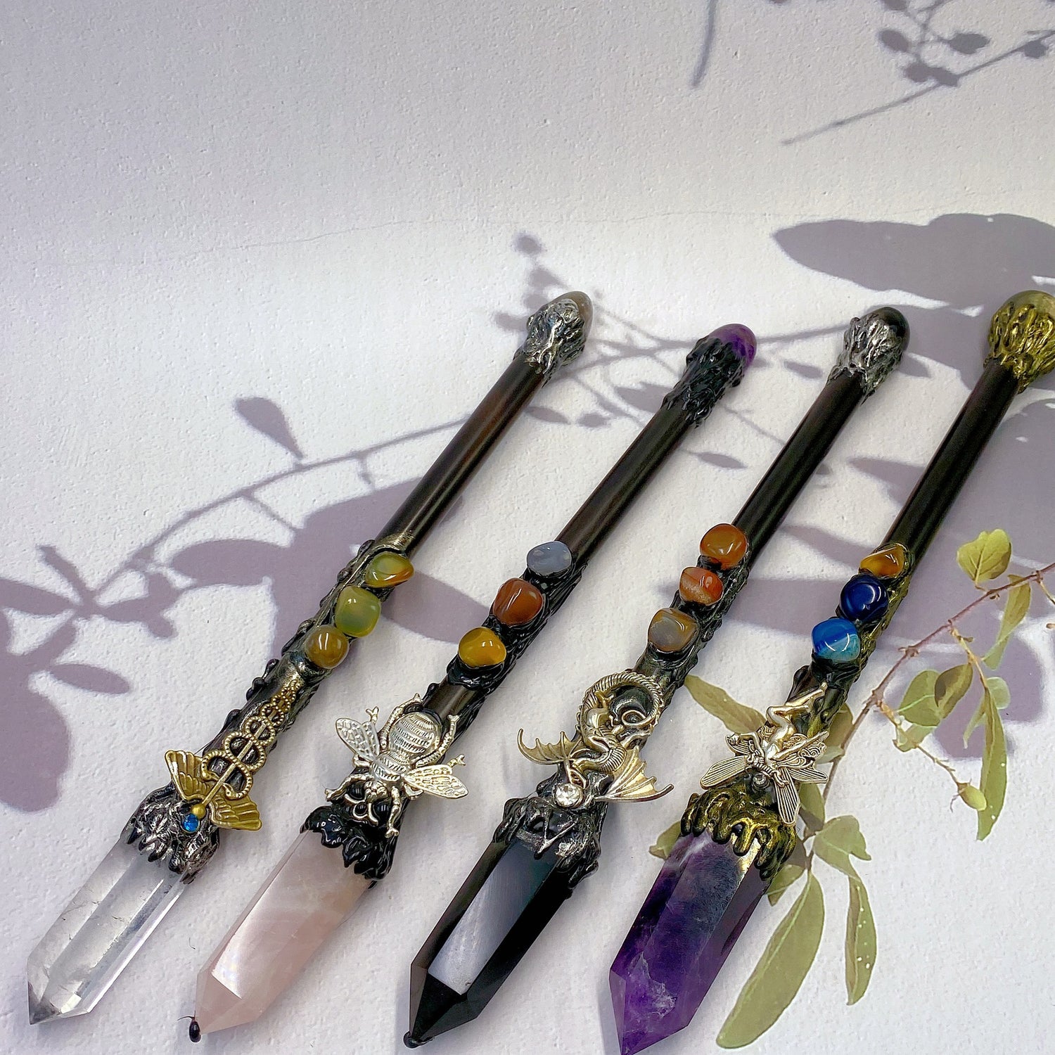 Random Crystal Type | Natural Crystal Magic Scepter Magic Wand Hand Carved Piece