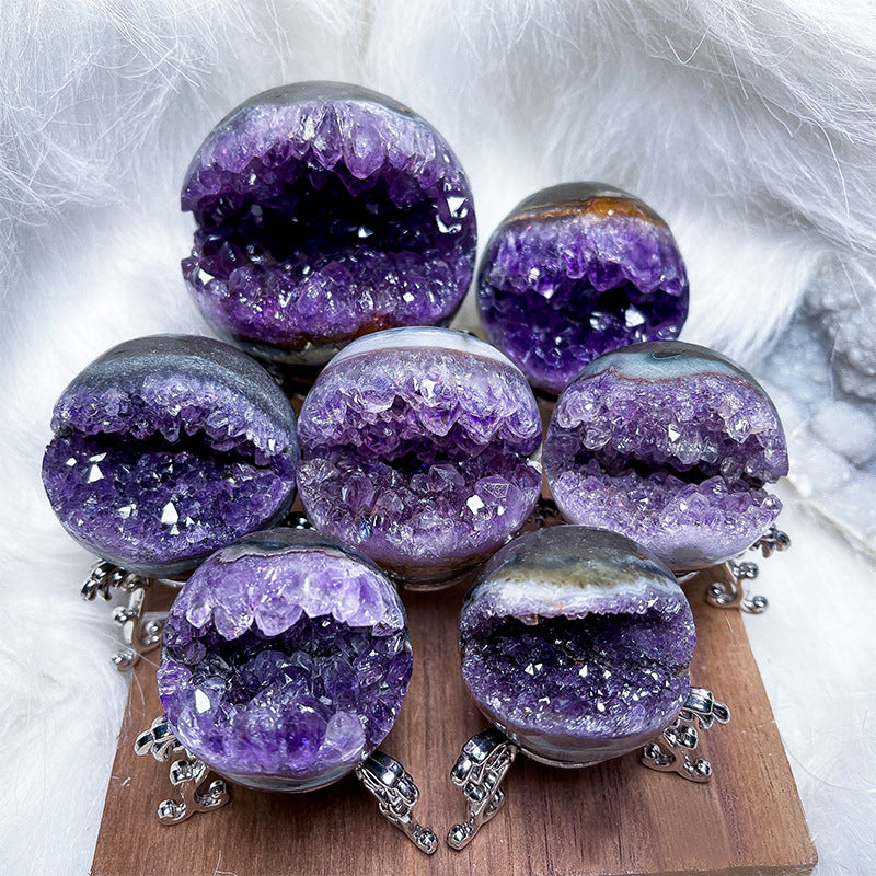 Natural Crystal Amethyst Crystal Cluster Open Smile Amethyst Cave Gathering Form