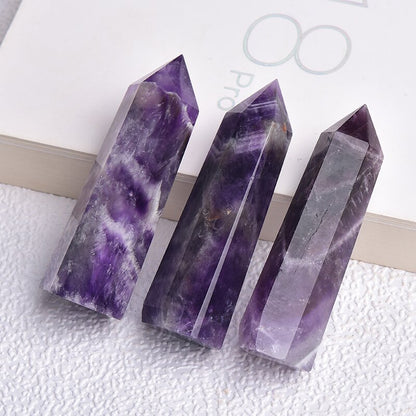 Natural Crystal Dreamy Amethyst Pillar Hexagonal Form Pillar Raw Crystal Pend