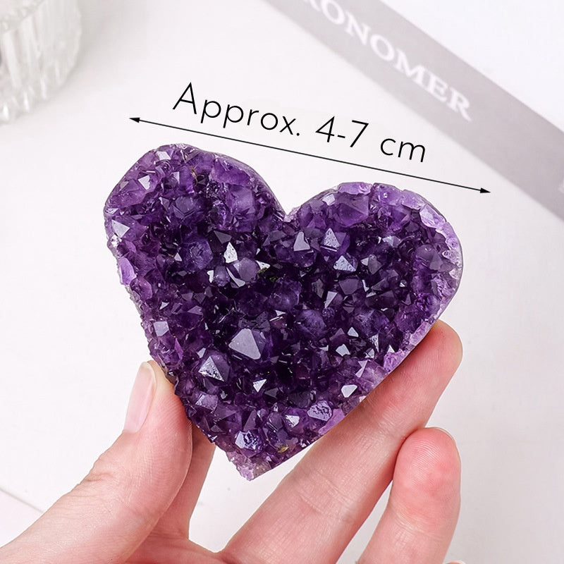 Natural Crystal Uruguay Amethyst Cluster Heart Crafts Raw Stone Pendant