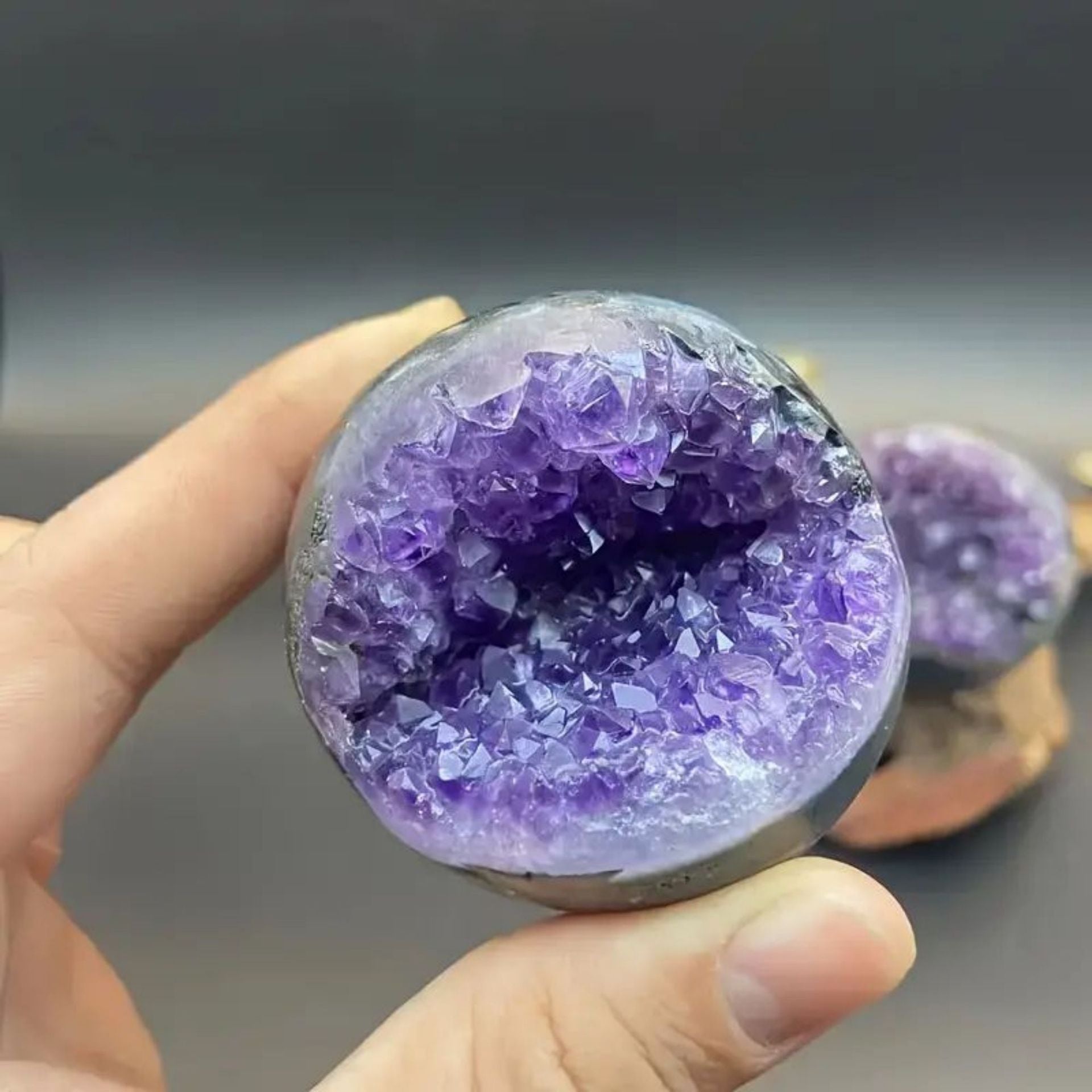 Natural Crystal Amethyst Crystal Cluster Open Smile Amethyst Cave Gathering Form