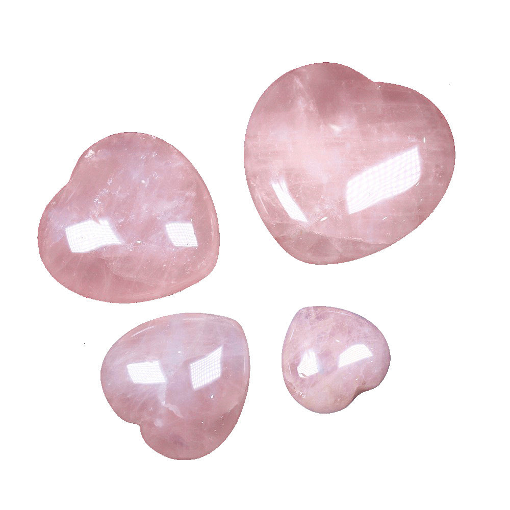 About 6  cm | Natural Crystal Rose Quartz Heart Shaped Plam Stone Hand-carved