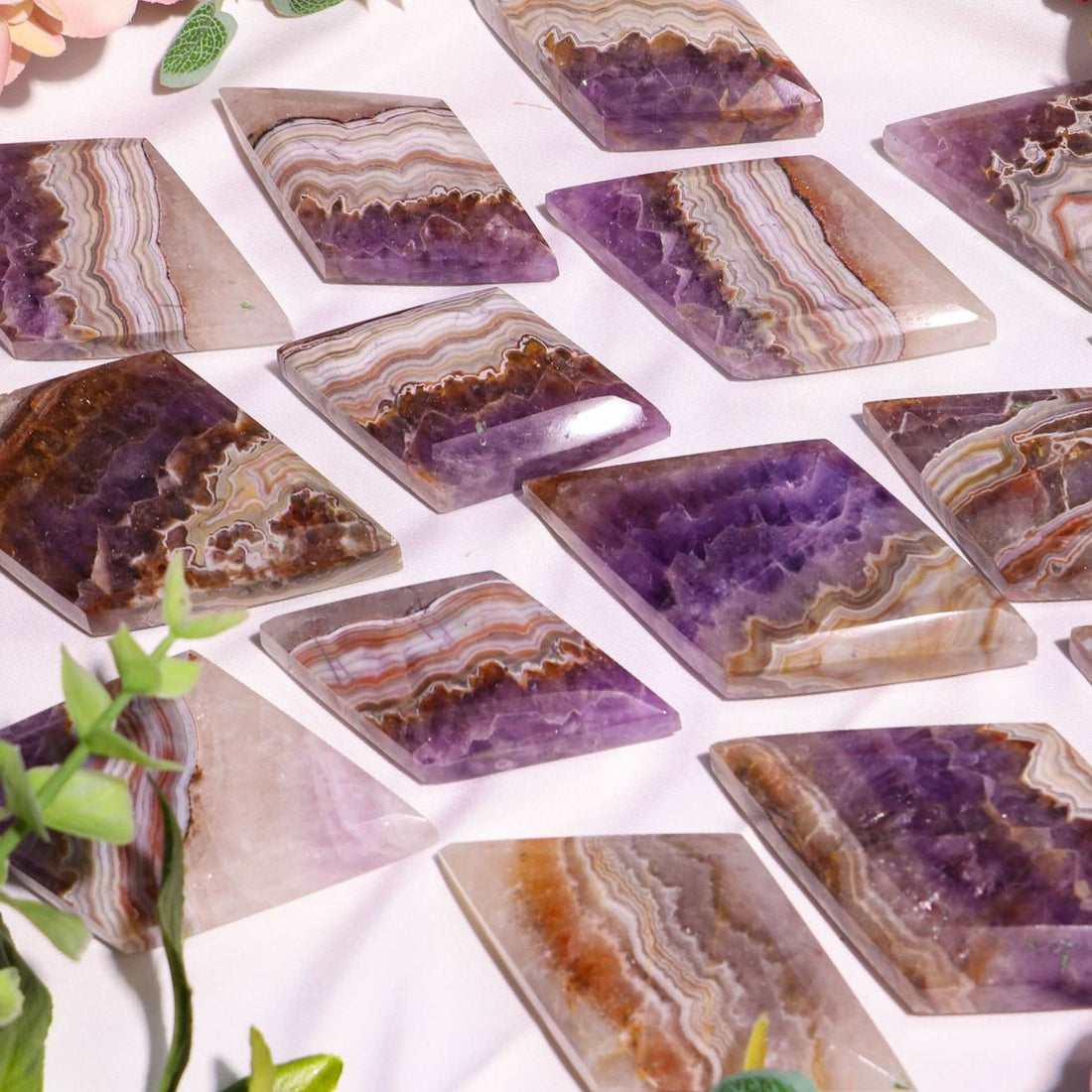 100-140 grams | Natural Crystal Amethyst Agate Rhombus Ornament Decoration