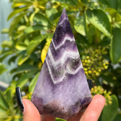 7.5 CM | Natural Crystal Dreamy Amethyst Tower Pyramid Polished Ornament Crafts