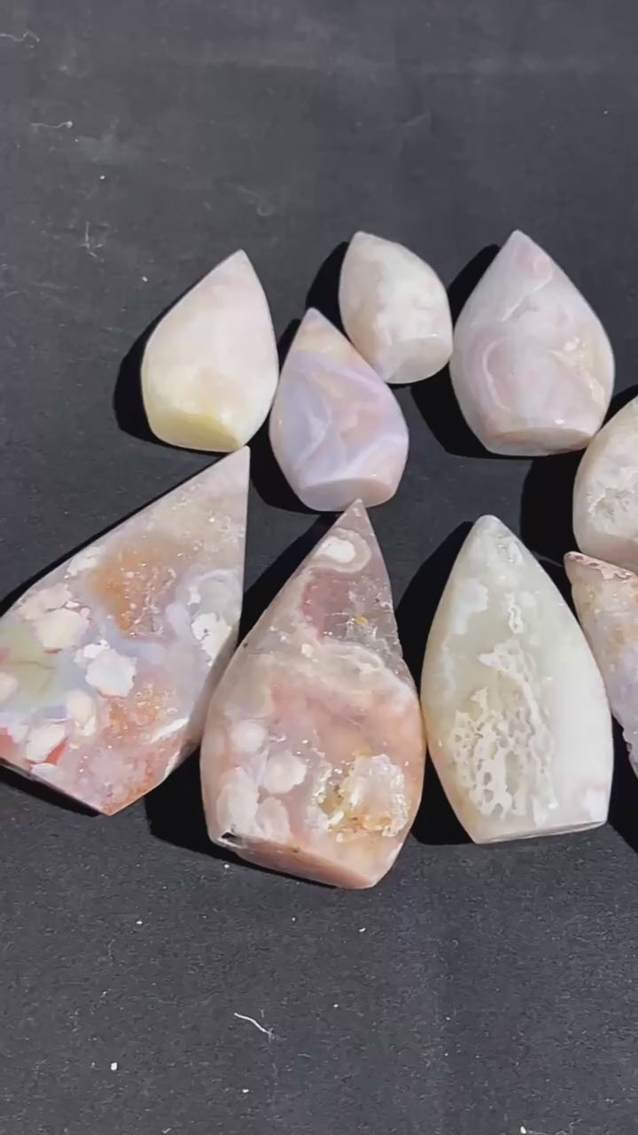 Natural Crystal Blossom Agate Flare Teardrop Shaped Ornament Crafts